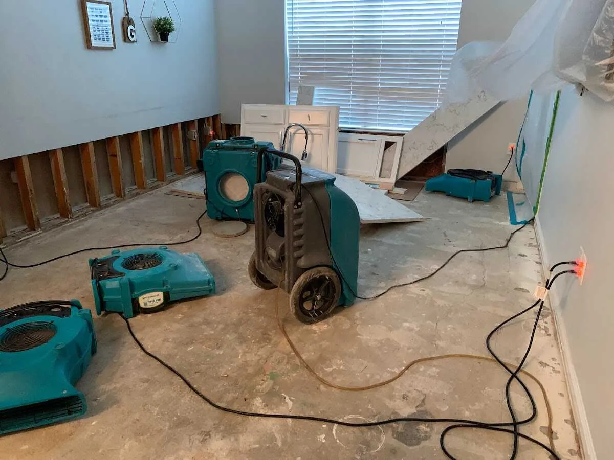 Dehumidifier in flood-cut room for Water Extraction & Removal in Sanford
